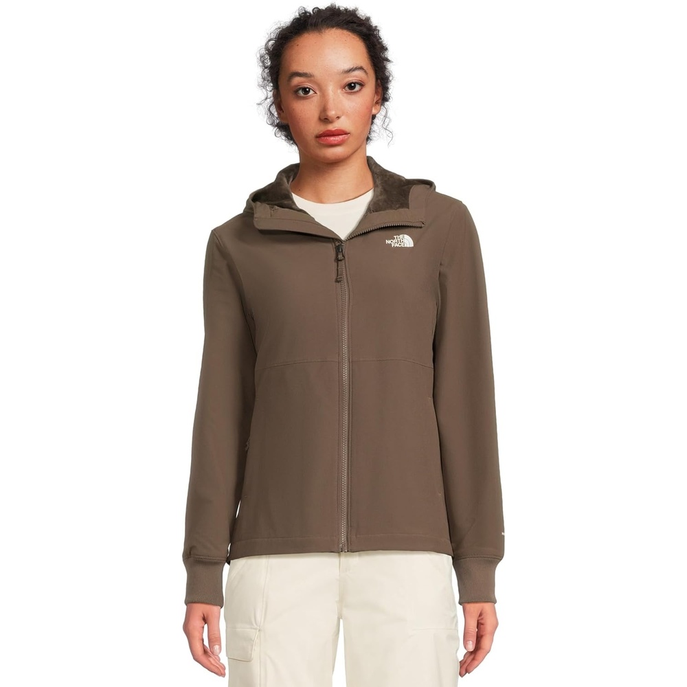 image:imageTHE NORTH FACE Womens Shelbe Raschel Fleece Hooded Jacket Standard amp Plus Size Fleece Lining Wind amp Water ResistantSmokey Brown