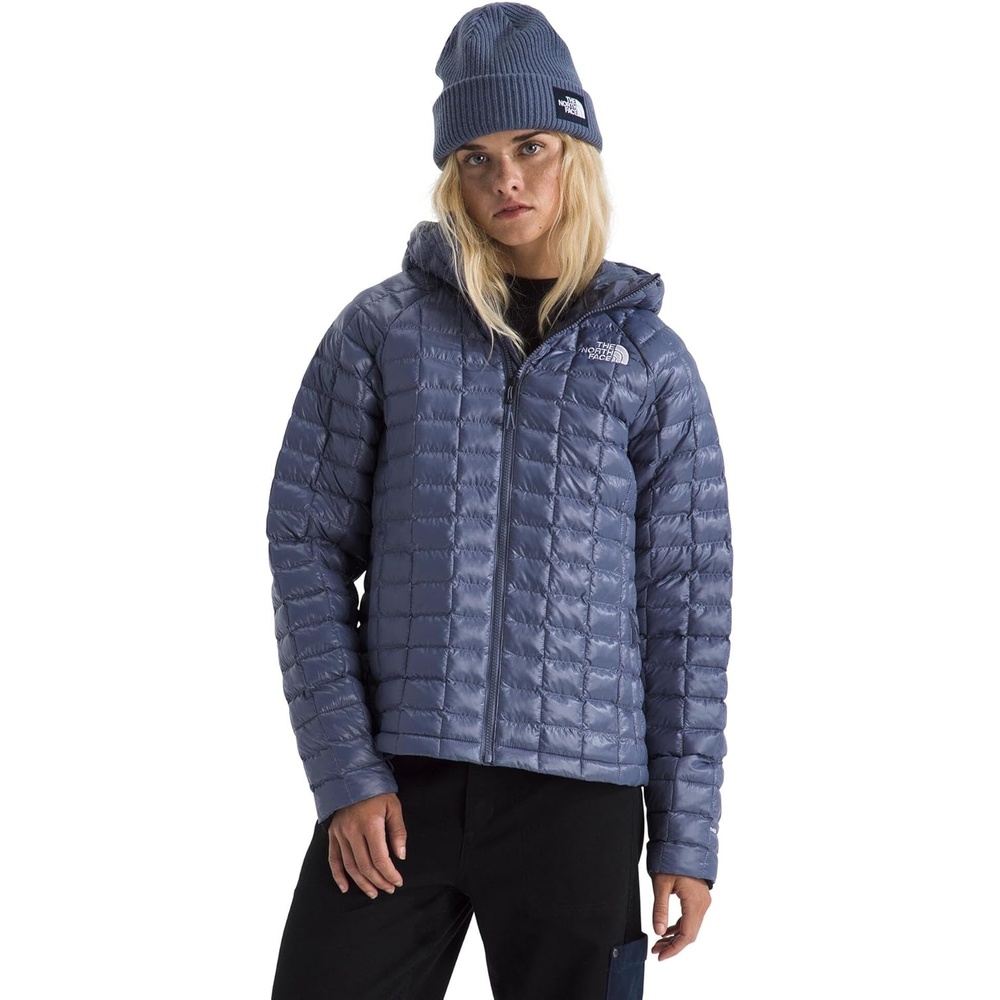 image:imageTHE NORTH FACE Womens Thermoball Hooded Jacket High Loft Insulation Wind amp Water Resistant Adjustable Hood amp Zip PocketsTwilight Galaxy