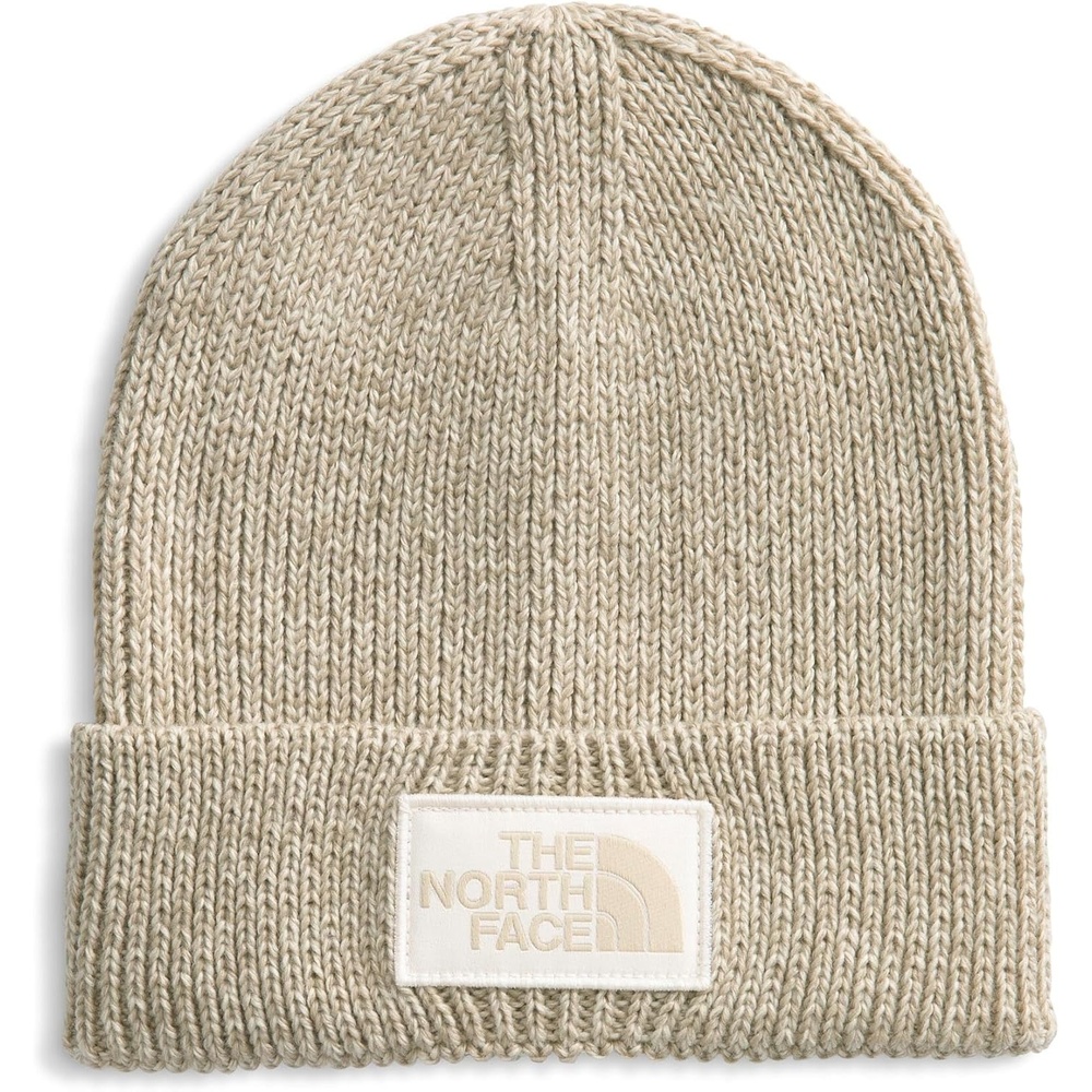 image:imageThe North FACE UnisexAdult TNF Logo Box Cuffed BeanieGravel HeatherWhite Dune