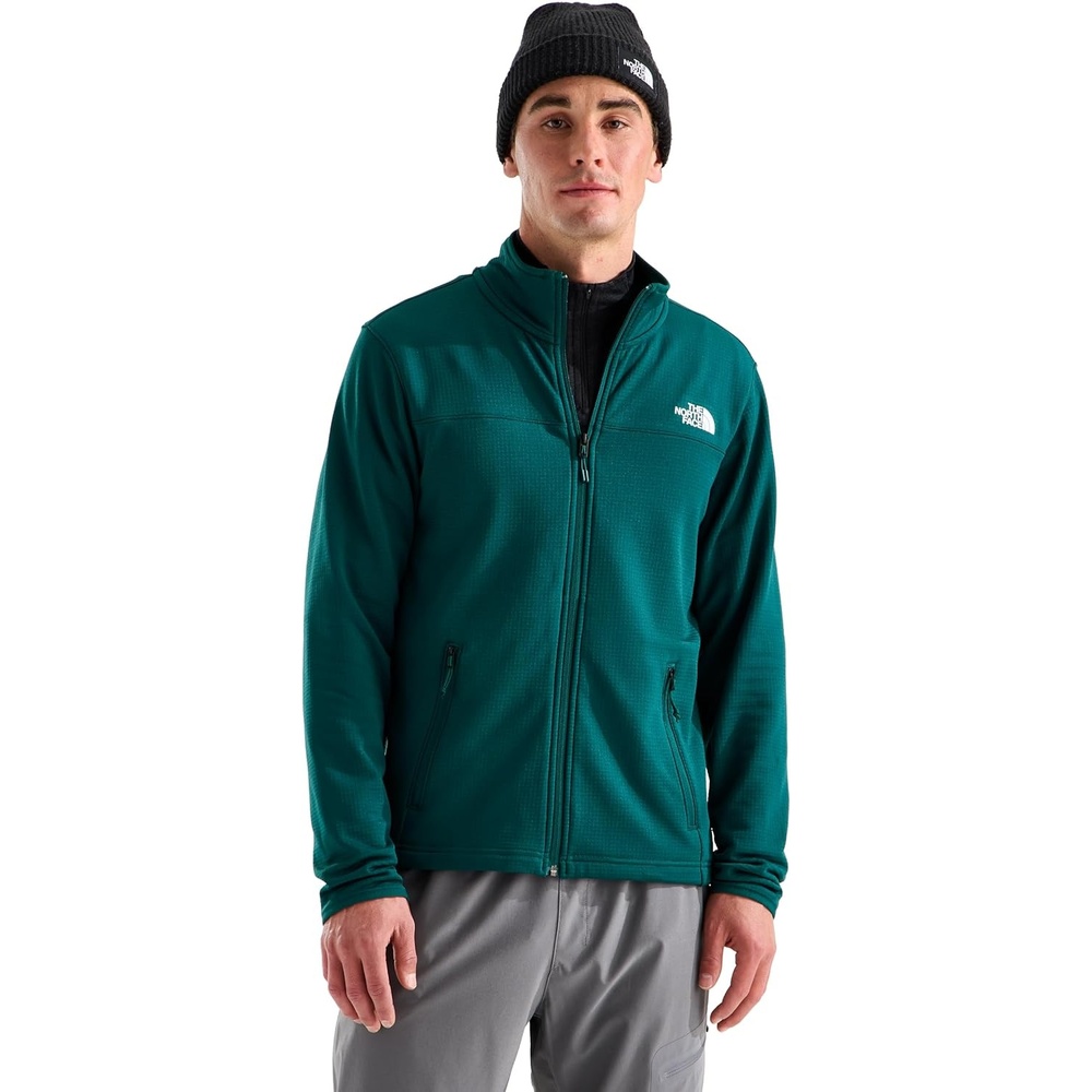 image:imageThe North Face Cedar Trail Grid Fleece Full Zip JacketPacific Teal