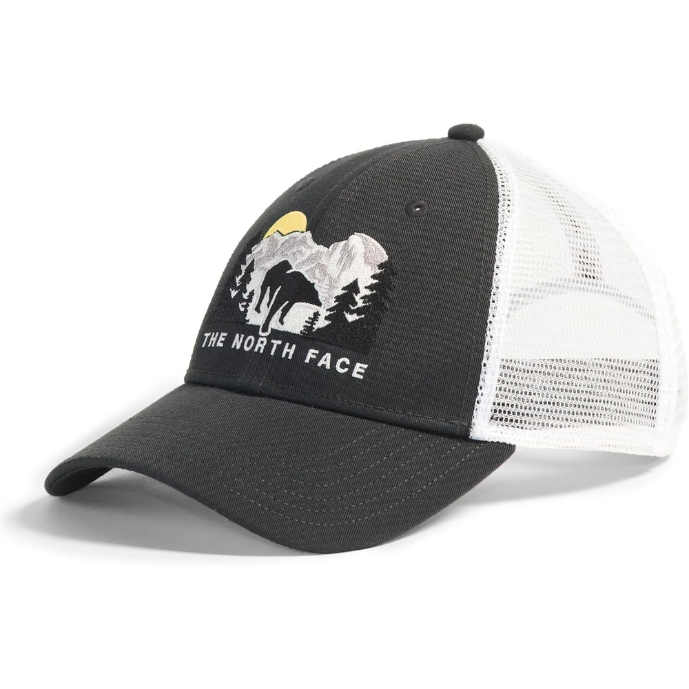 image:imageThe North Face Embroidered Mudder TruckerAsphalt GreyTnf WhiteBear Graphic