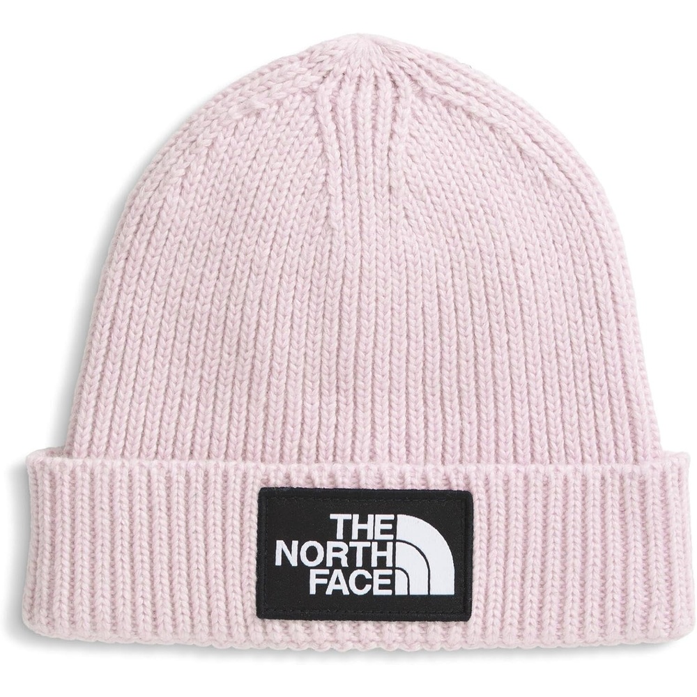 image:imageThe North Face Kids Baby Logo Box Beanie Woven Logo Patch Cuffed Design Sustainable FabricPale Blossom