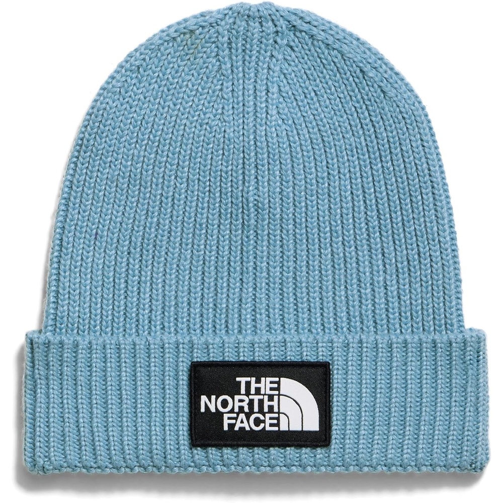 image:imageThe North Face Kids TNF Logo Box Cuffed Beanie Classic Fit Winter Hat for Boys amp Girls Soft amp Stretchy Recycled YarnPale Teal