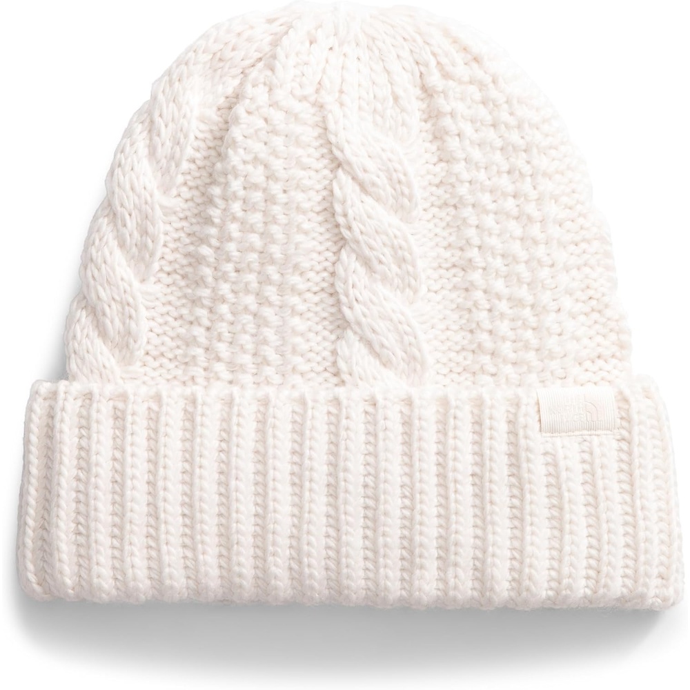 image:imageThe North Face Womens Oh Mega Beanie Classic Fit Winter Hat with Soft Cable Knit Texture Adjustable CuffWhite Dune