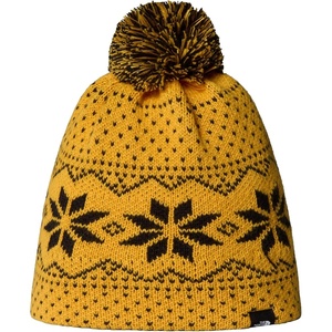 THE NORTH FACE Kids’ Cabin Ski Tuke | Winter Hat With Novelty Jacquard Graphic, Sustainable Fabric, Removable Pom(Summit Gold Jacquard)