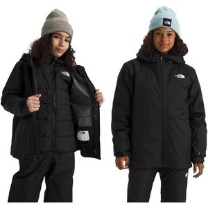 THE NORTH FACE Teen Freedom Triclimate Jacket | Heatseeker Insulation & Water Repellent, Helmet Compatible Hood, Goggle Wipe(Tnf Black)