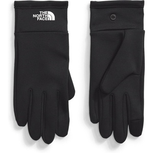 The North Face Kids’ Etip Liner Glove | Touchscreen Compatible, Hand Warming Double Knit Fleece Shell, Snap Cuffs(Tnf Black)