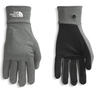 The North Face Kids’ Etip Liner Glove | Touchscreen Compatible, Hand Warming Double Knit Fleece Shell, Snap Cuffs(Tnf Medium Grey Heather)