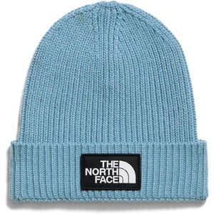 The North Face Kids’ TNF Logo Box Cuffed Beanie – Classic Fit Winter Hat for Boys & Girls, Soft & Stretchy Recycled Yarn(Pale Teal)