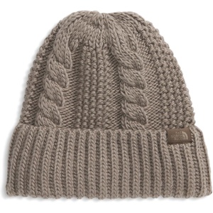 The North Face Women’s Oh Mega Beanie | Classic Fit, Winter Hat with Soft Cable Knit Texture, Adjustable Cuff(Mocha Brown)