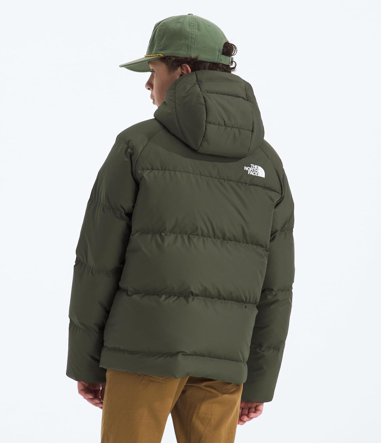 image:imageNorth Down Hooded Jacket BoysNew Taupe Green