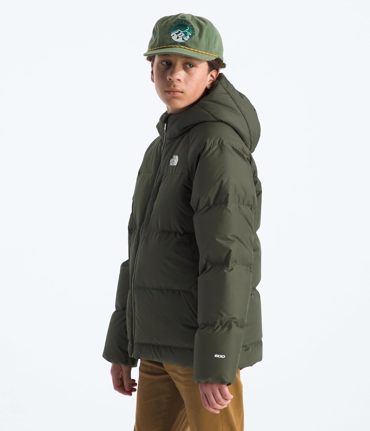 image:imageNorth Down Hooded Jacket BoysNew Taupe Green