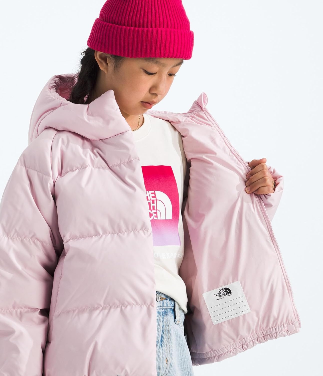 image:imageNorth Down Hooded Jacket GirlsPale Blossom