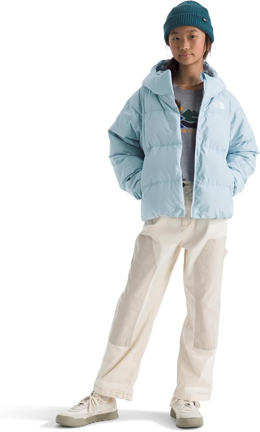 image:imageNorth Down Hooded Jacket GirlsPolar Haze