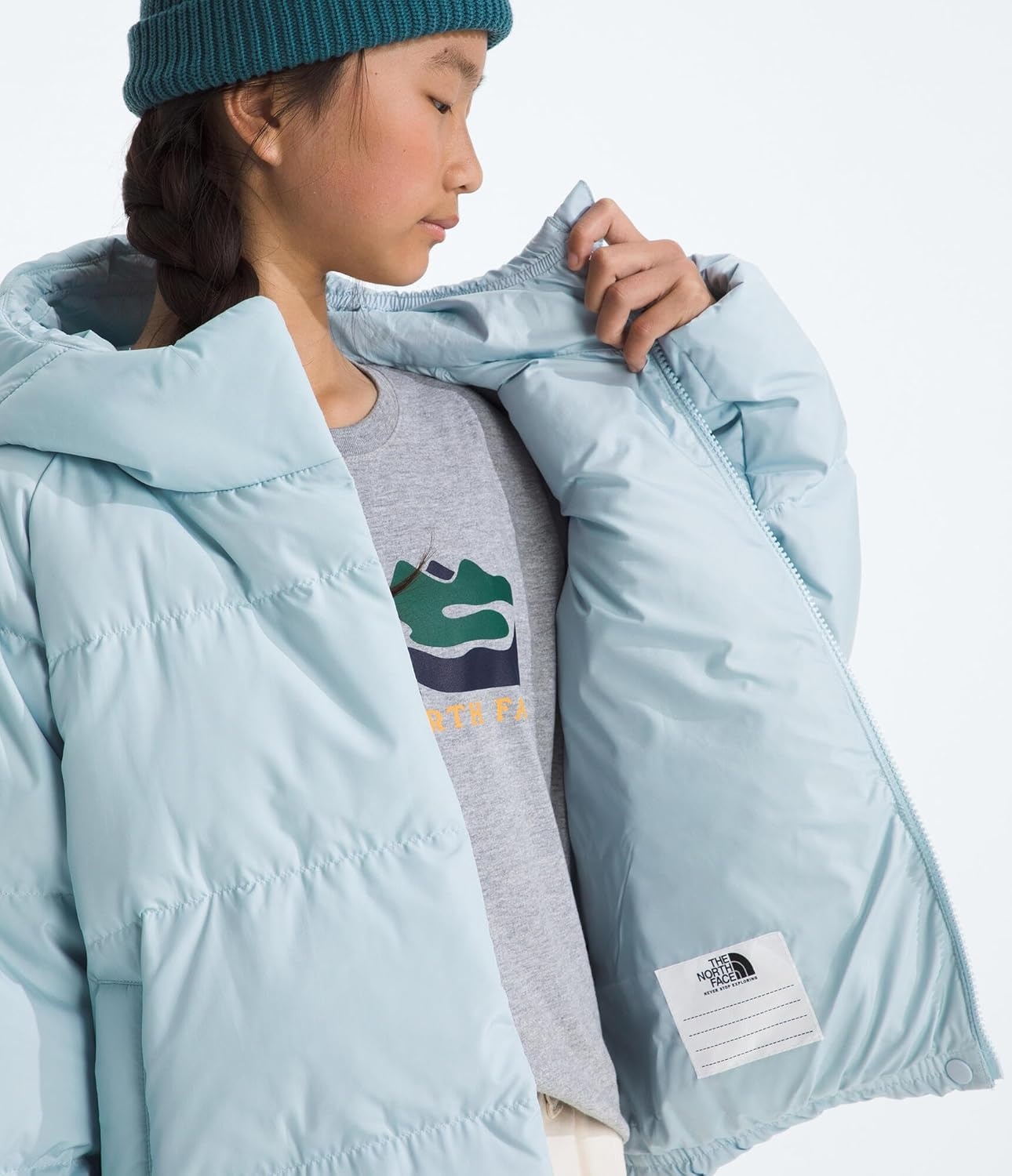 image:imageNorth Down Hooded Jacket GirlsPolar Haze