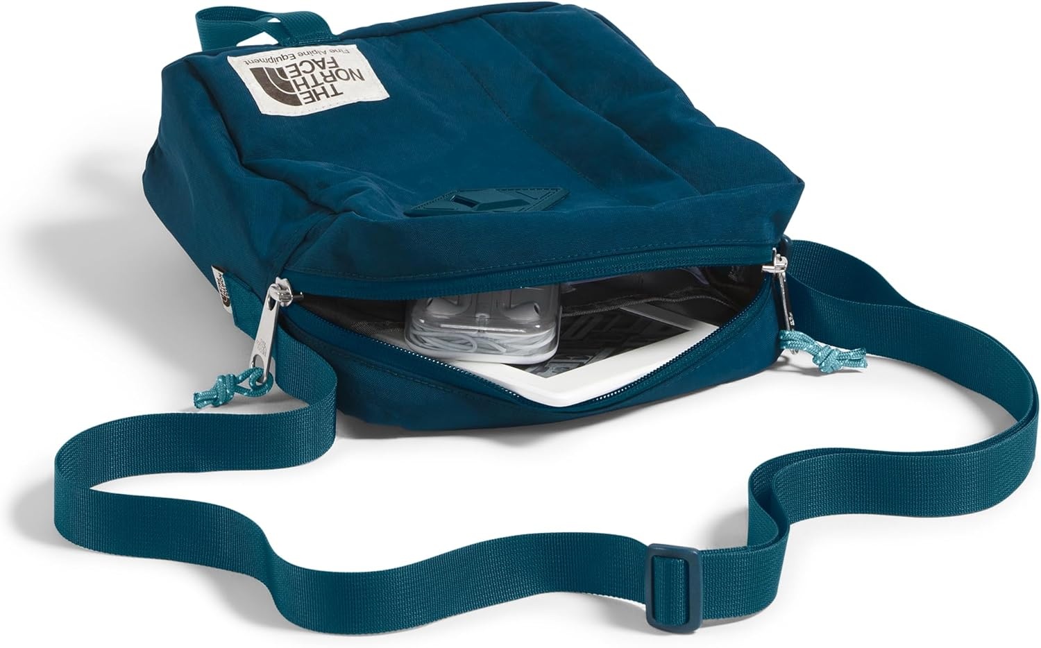 image:imageTHE NORTH FACE Berkeley Crossbody Bag Adjustable Strap Waterrepellent Finish Internal Divider amp External PocketMidnight PetrolAlgae Blue