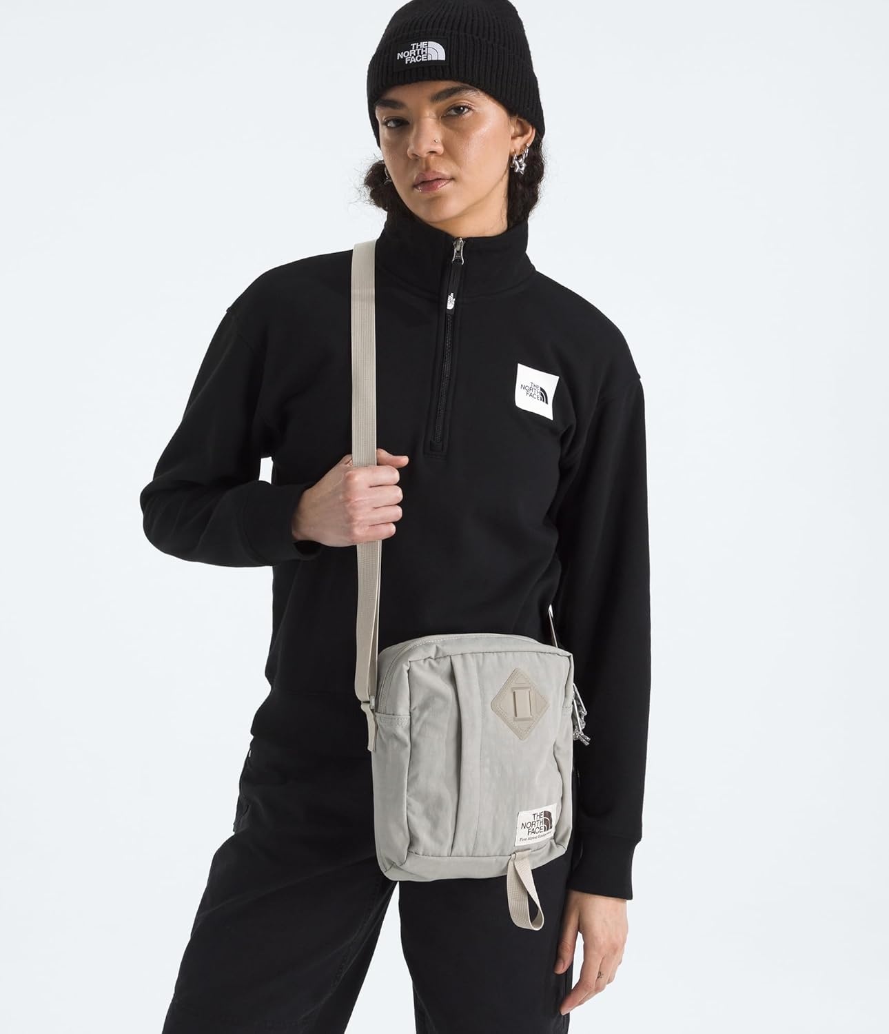 image:imageTHE NORTH FACE Berkeley Crossbody Bag Adjustable Strap Waterrepellent Finish Internal Divider amp External PocketStone Slab