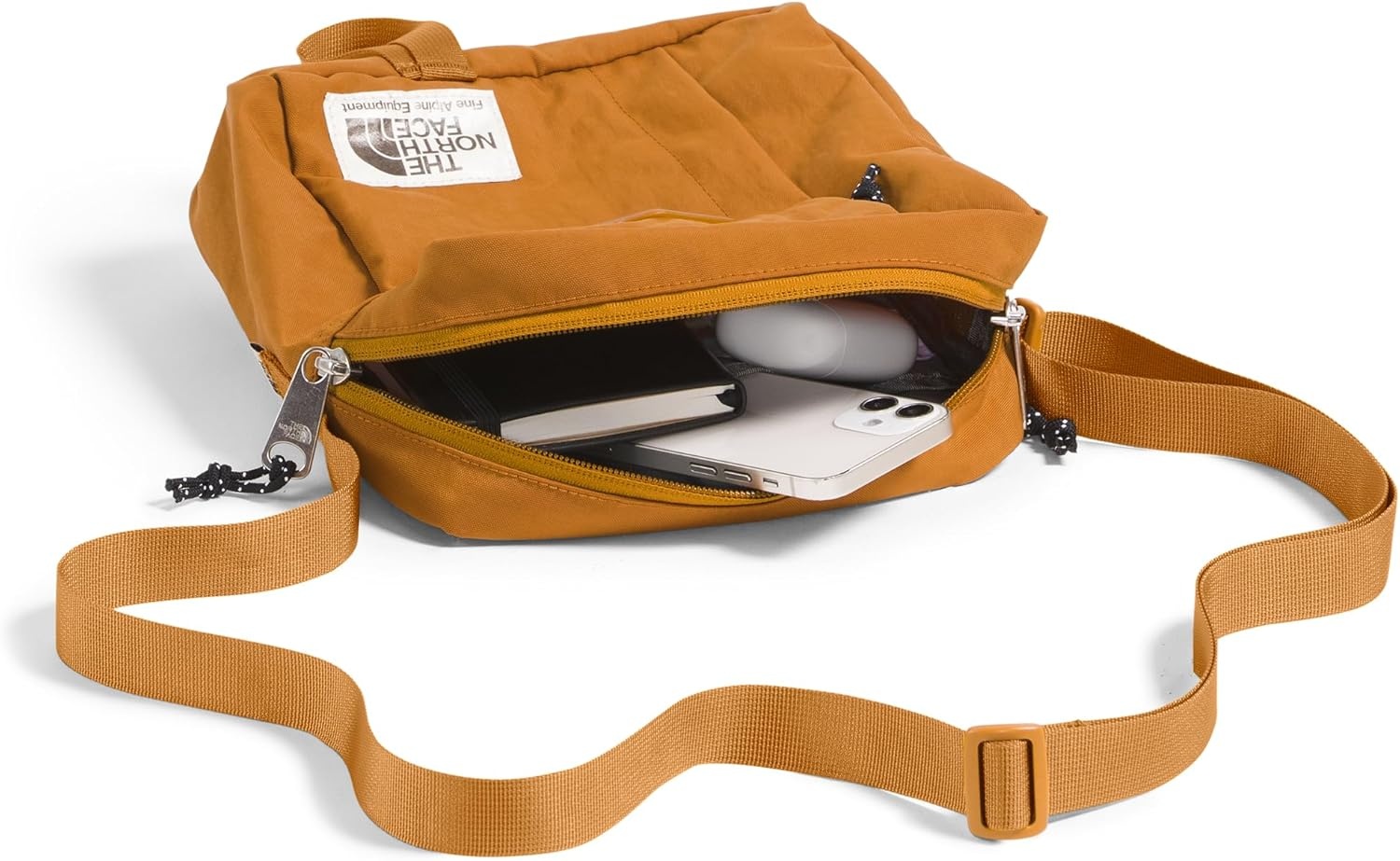 image:imageTHE NORTH FACE Berkeley Crossbody Bag Adjustable Strap Waterrepellent Finish Internal Divider amp External PocketTimber TanTnf Black