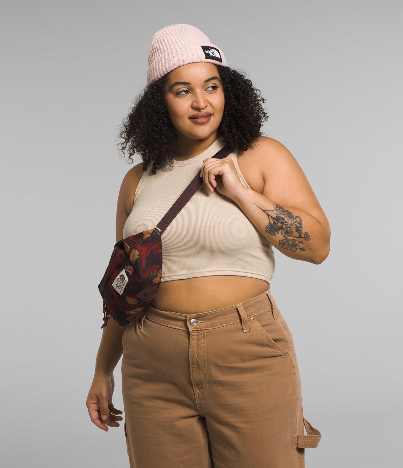image:imageTHE NORTH FACE Berkeley Lumbar Bag Waterrepellent Fanny Pack for Men amp Women External Pocket amp Adjustable StrapBrandy Brown Evolved Texture PrintBrandy Brown