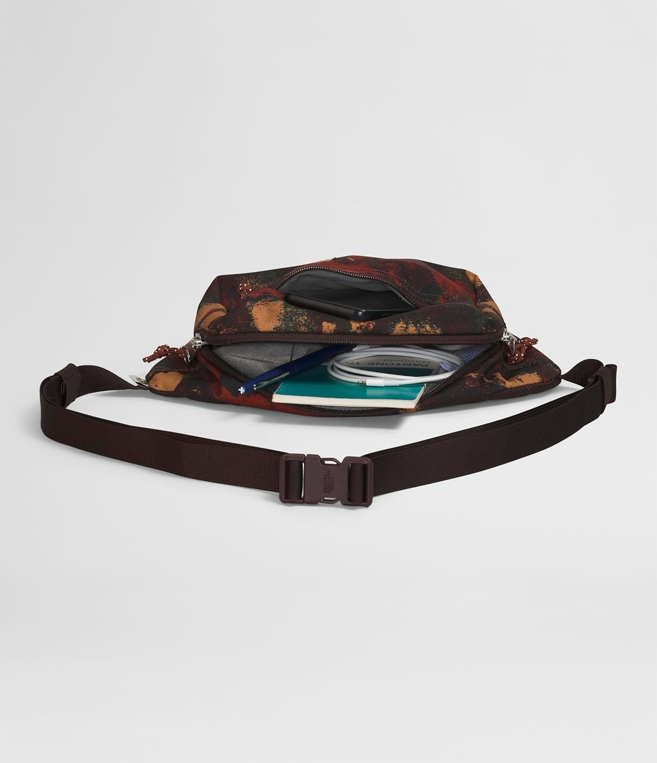 image:imageTHE NORTH FACE Berkeley Lumbar Bag Waterrepellent Fanny Pack for Men amp Women External Pocket amp Adjustable StrapBrandy Brown Evolved Texture PrintBrandy Brown