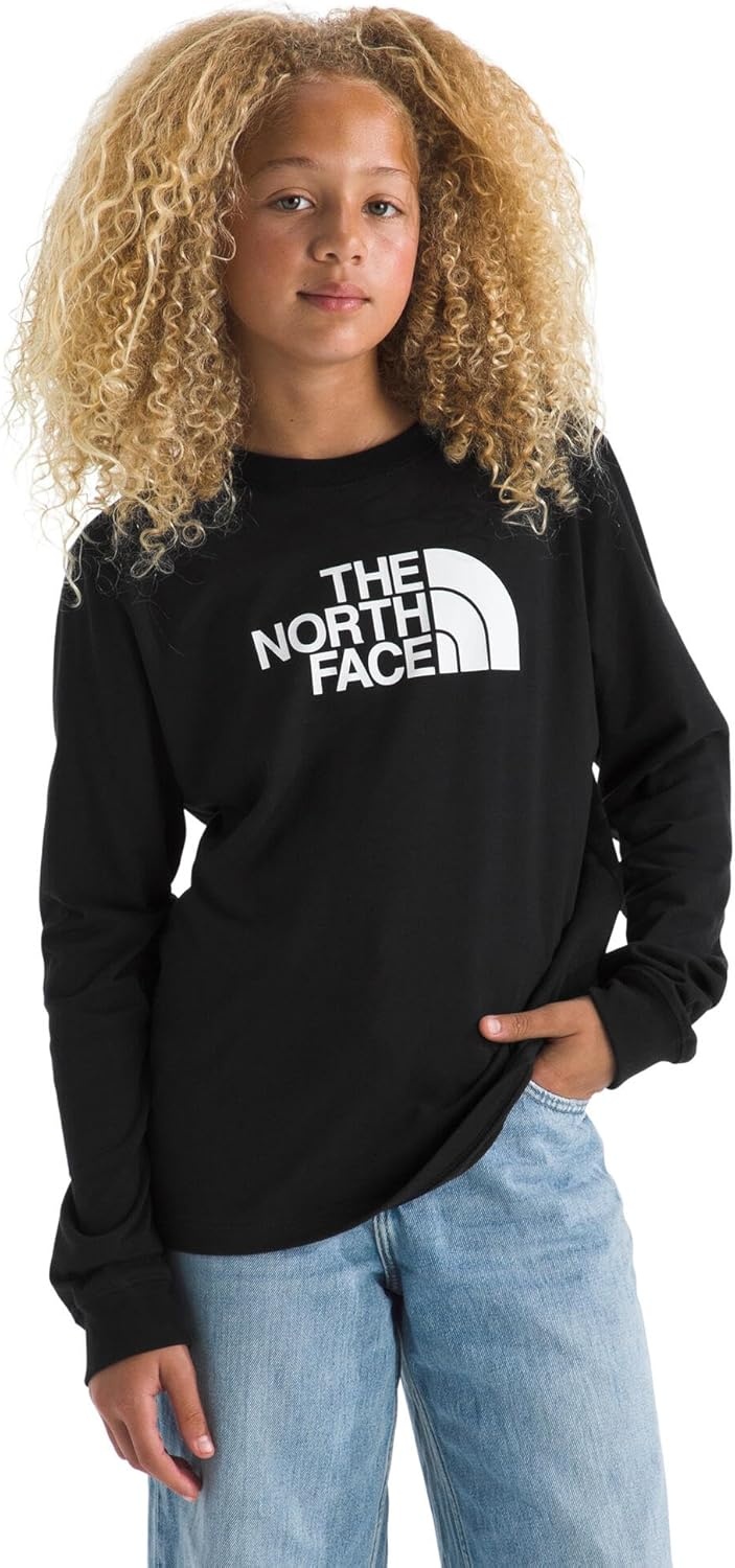 image:imageTHE NORTH FACE Evolution Half Dome Longsleeve Tee Cotton Shirt for Boys amp Girls With a Front Logo Graphic amp Setin SleevesTnf Black