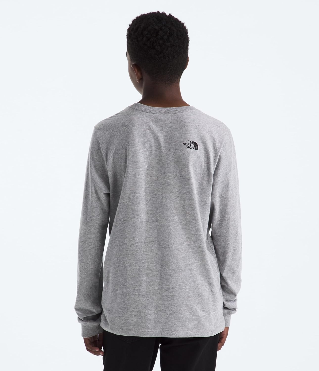 image:imageTHE NORTH FACE Evolution Half Dome Longsleeve Tee Cotton Shirt for Boys amp Girls With a Front Logo Graphic amp Setin SleevesTnf Pale Grey Heather