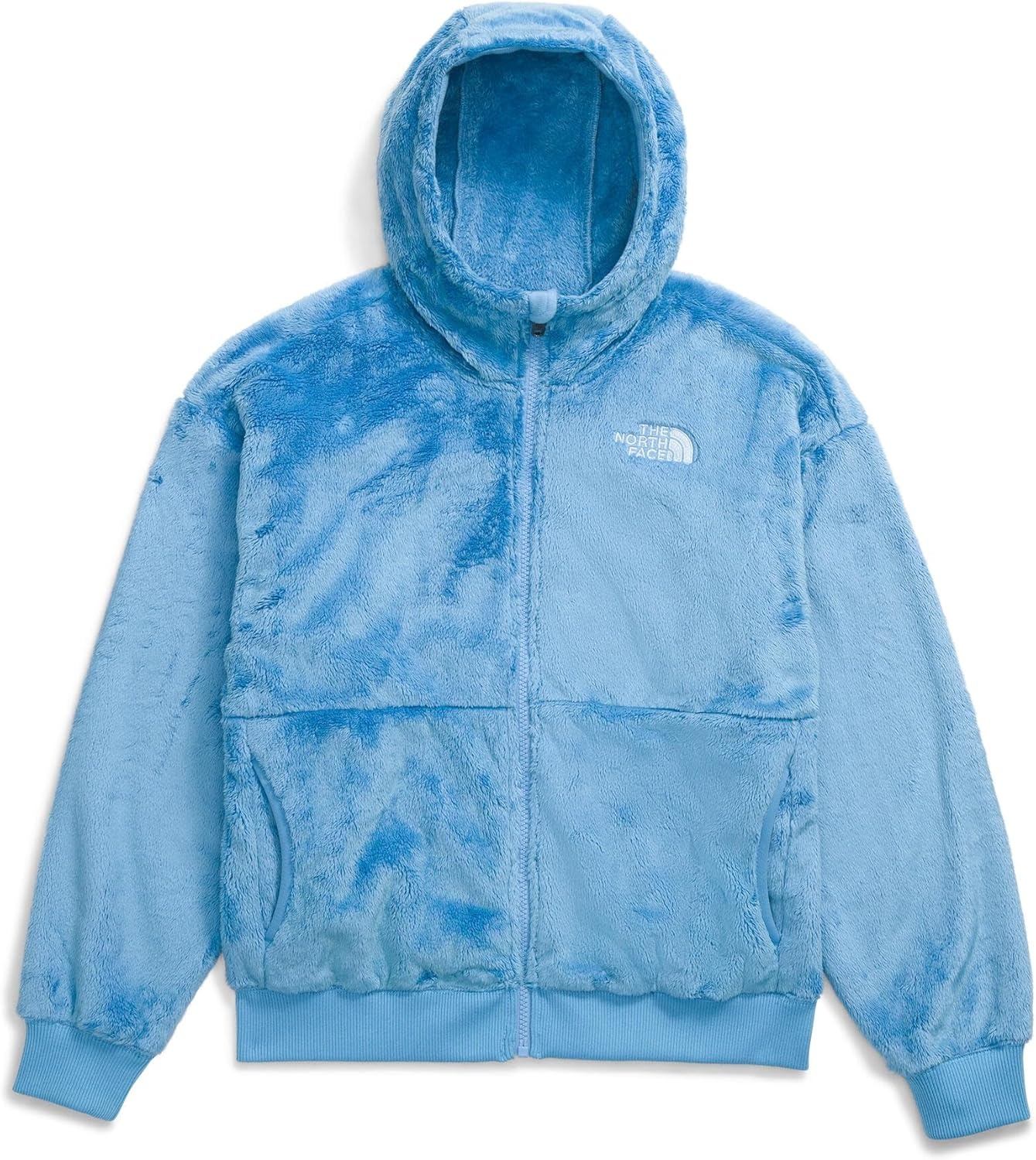 image:imageTHE NORTH FACE Girls Osito Full Zip Hoodie Fleece Hooded Jacket With Hand Pockets amp Durable Ribbed CollarDark Cornflower