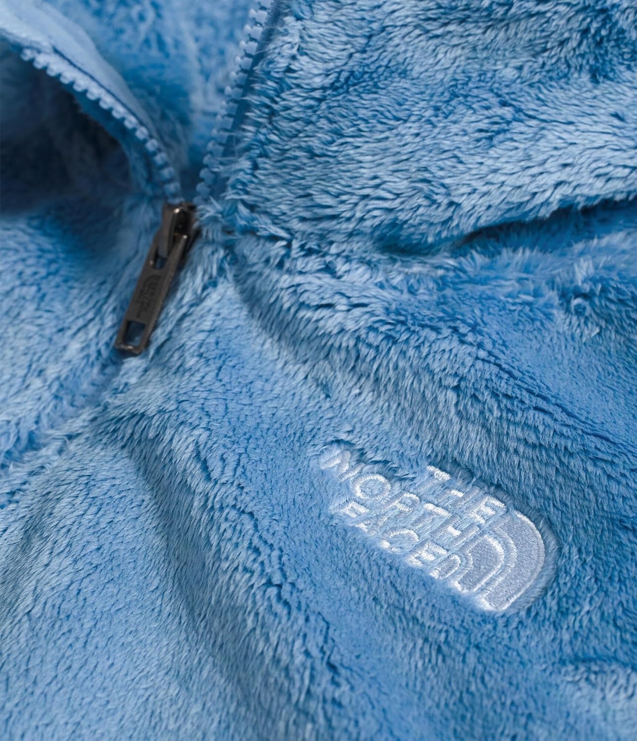 image:imageTHE NORTH FACE Girls Osito Full Zip Hoodie Fleece Hooded Jacket With Hand Pockets amp Durable Ribbed CollarDark Cornflower