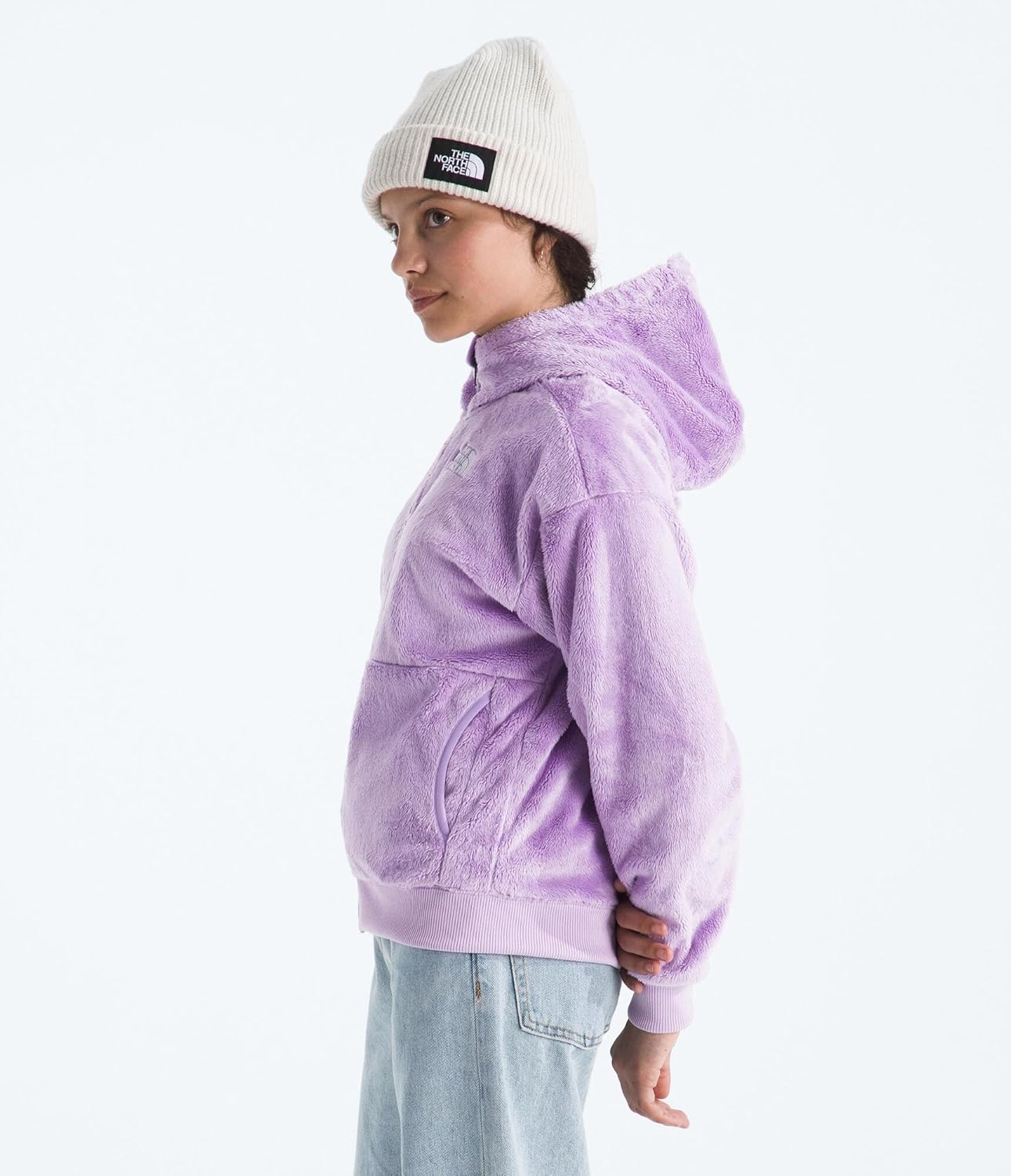 image:imageTHE NORTH FACE Girls Osito Full Zip Hoodie Fleece Hooded Jacket With Hand Pockets amp Durable Ribbed CollarLite Lilac