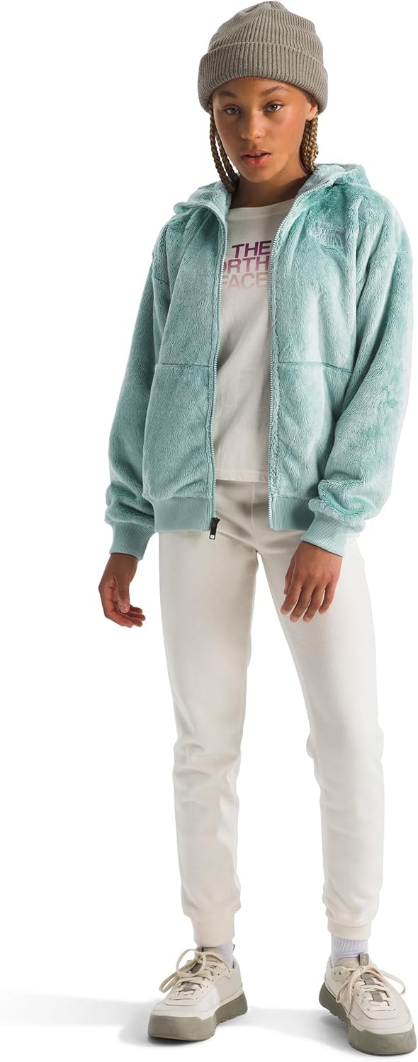image:imageTHE NORTH FACE Girls Osito Full Zip Hoodie Fleece Hooded Jacket With Hand Pockets amp Durable Ribbed CollarMuted Pine
