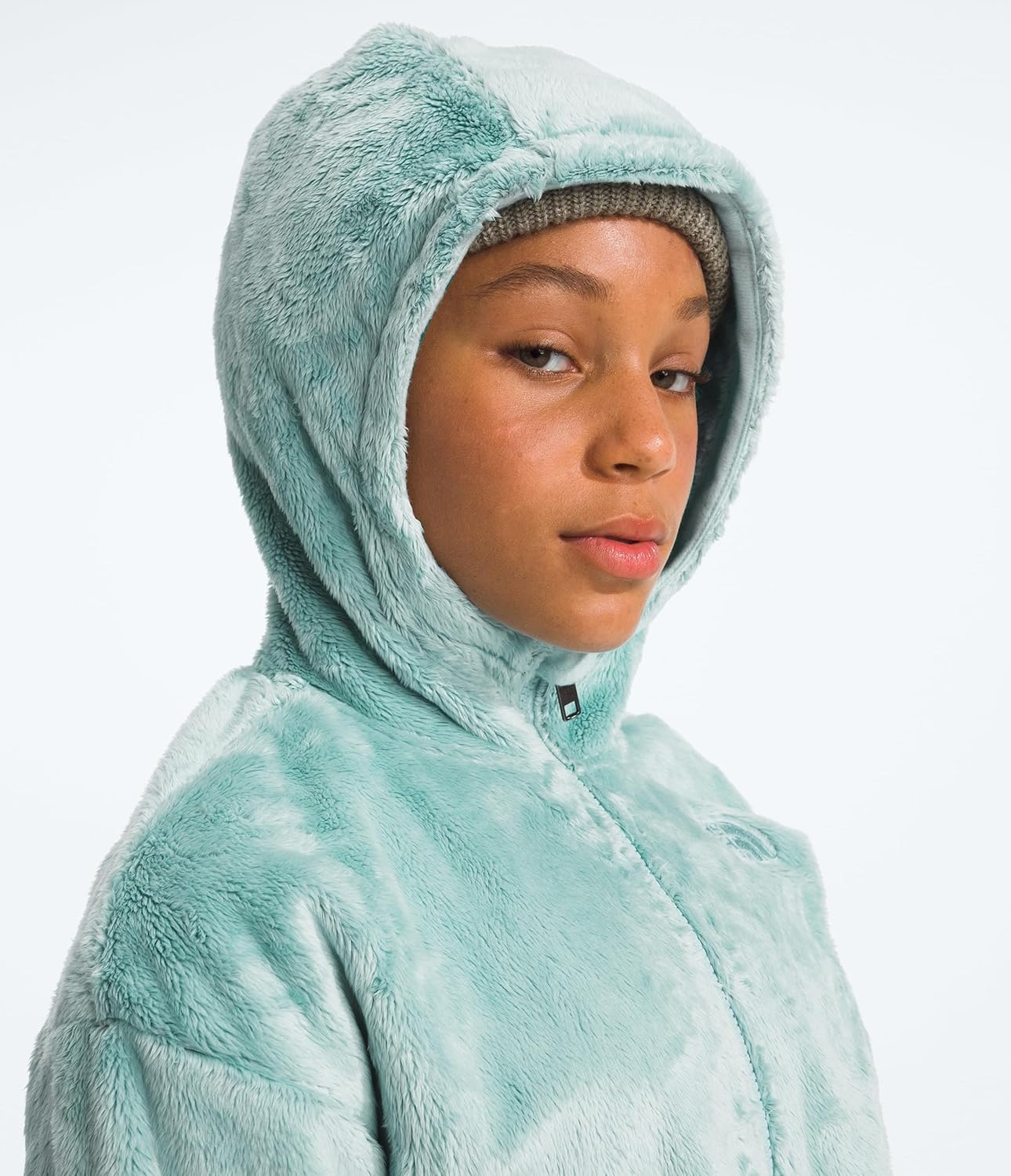 image:imageTHE NORTH FACE Girls Osito Full Zip Hoodie Fleece Hooded Jacket With Hand Pockets amp Durable Ribbed CollarMuted Pine