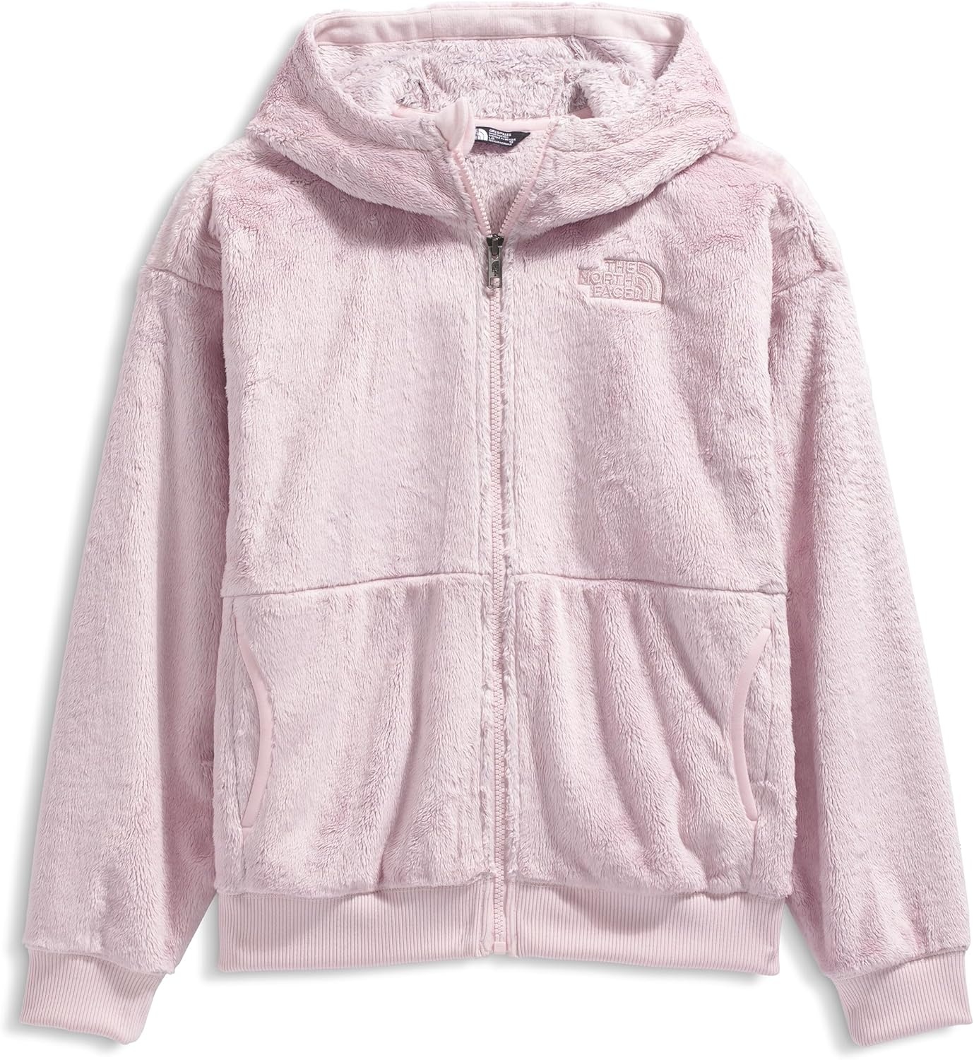 image:imageTHE NORTH FACE Girls Osito Full Zip Hoodie Fleece Hooded Jacket With Hand Pockets amp Durable Ribbed CollarPale Blossom