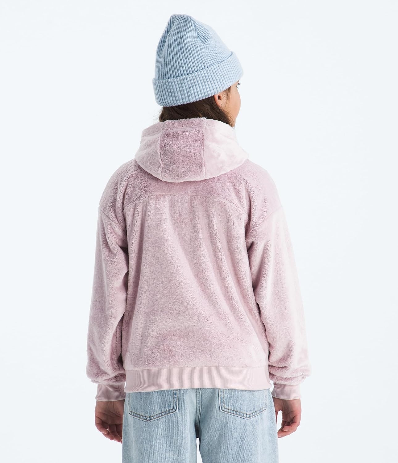 image:imageTHE NORTH FACE Girls Osito Full Zip Hoodie Fleece Hooded Jacket With Hand Pockets amp Durable Ribbed CollarPale Blossom