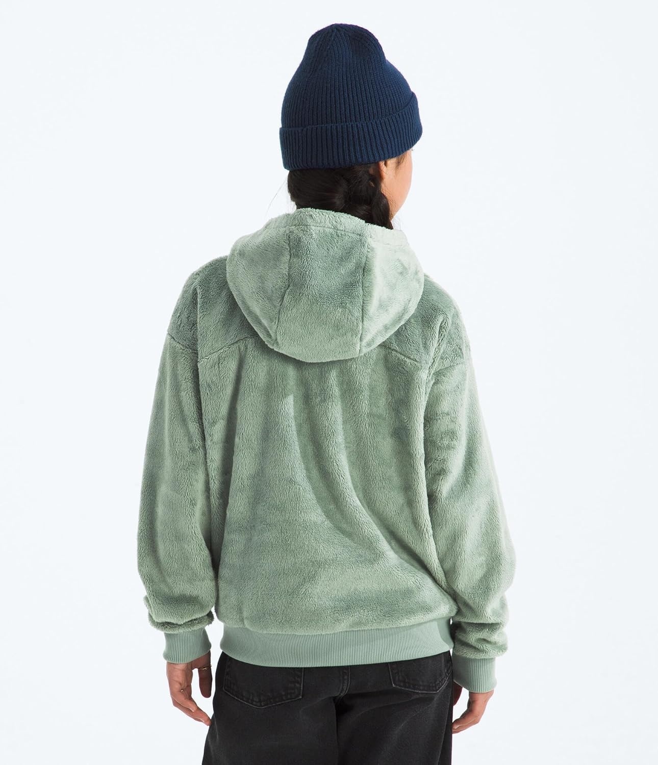 image:imageTHE NORTH FACE Girls Osito Full Zip Hoodie Fleece Hooded Jacket With Hand Pockets amp Durable Ribbed CollarSlate Moss