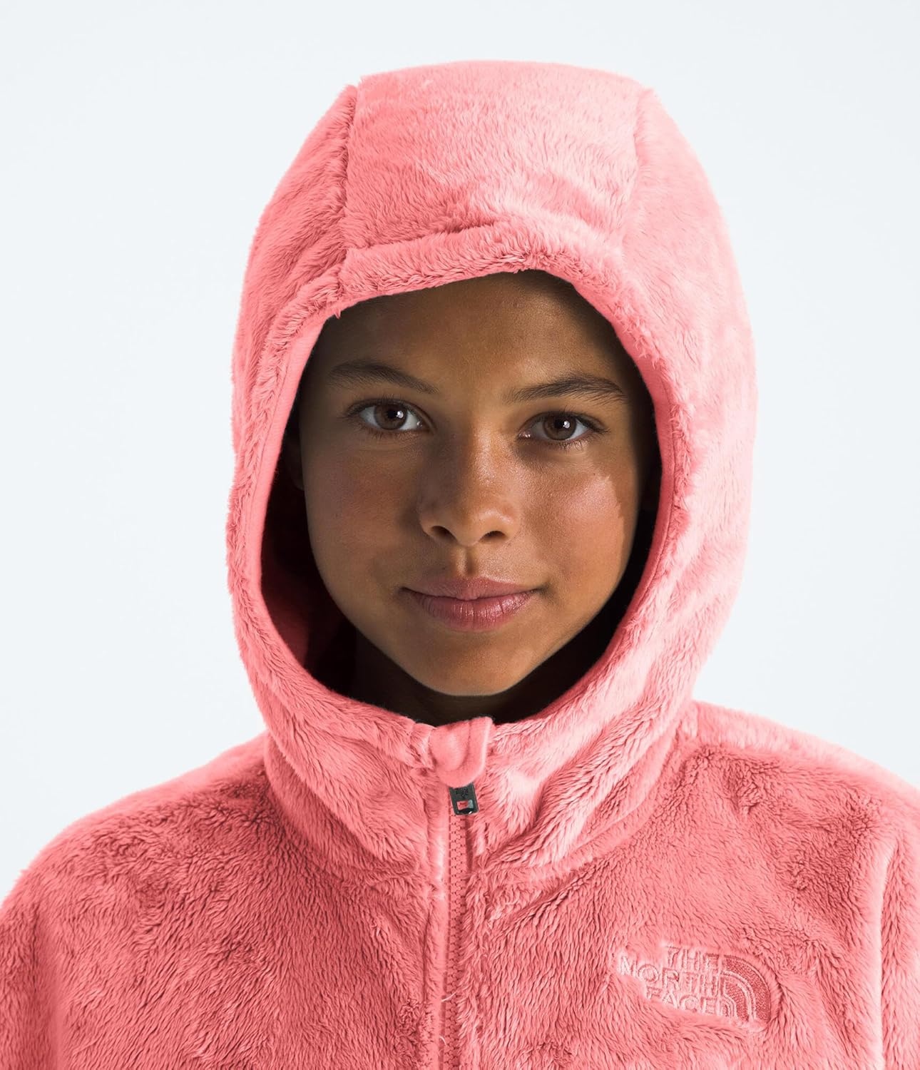 image:imageTHE NORTH FACE Girls Osito Full Zip Hoodie Fleece Hooded Jacket With Hand Pockets amp Durable Ribbed CollarTerracotta