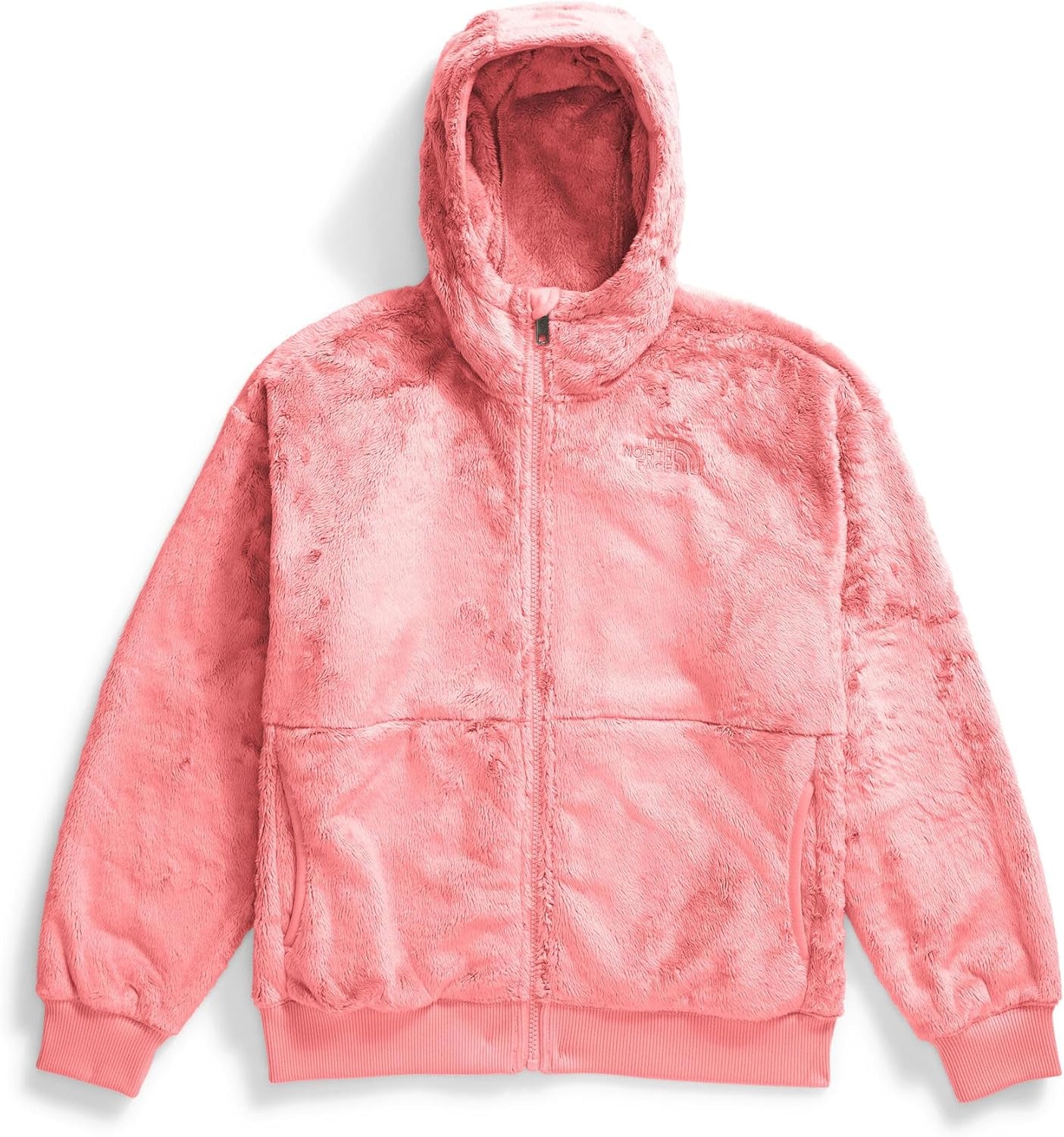 image:imageTHE NORTH FACE Girls Osito Full Zip Hoodie Fleece Hooded Jacket With Hand Pockets amp Durable Ribbed CollarTerracotta