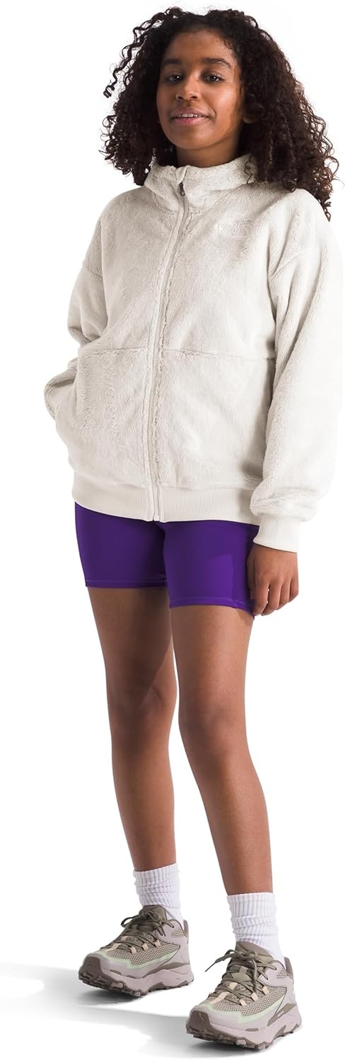 image:imageTHE NORTH FACE Girls Osito Full Zip Hoodie Fleece Hooded Jacket With Hand Pockets amp Durable Ribbed CollarWhite Dune