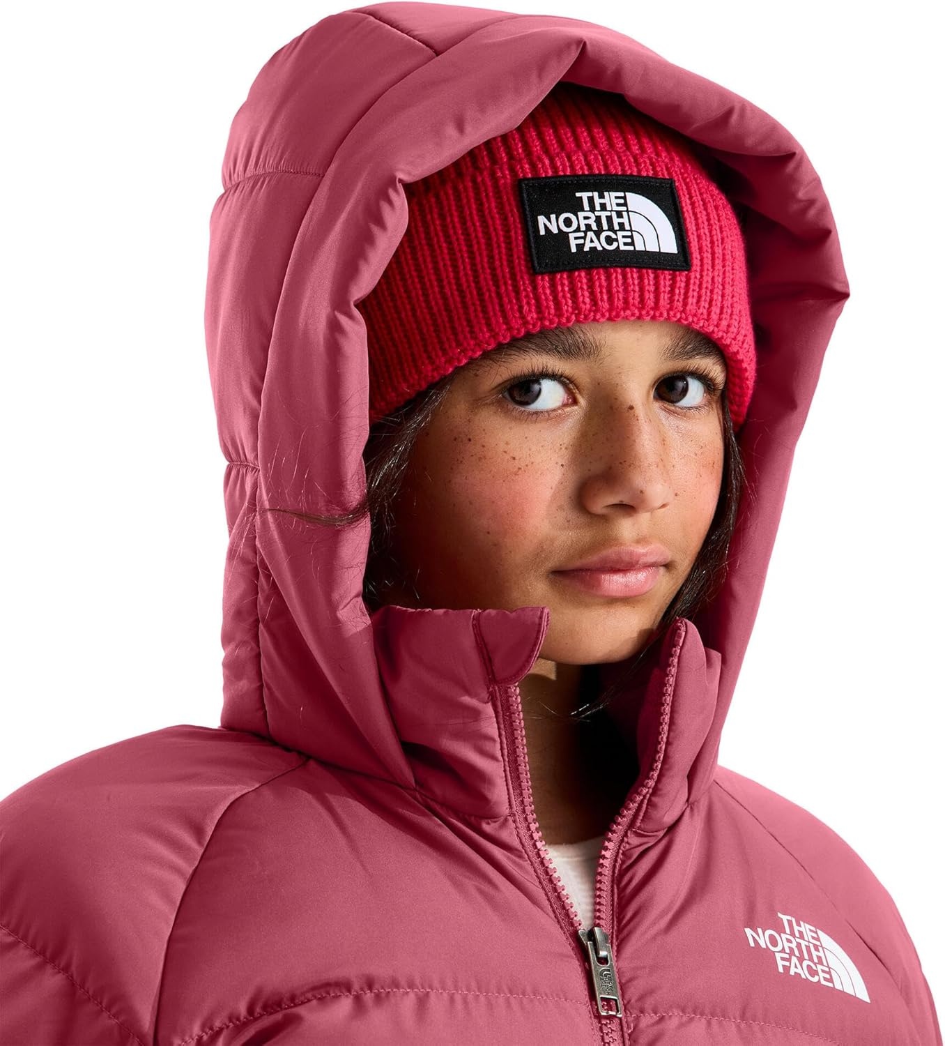 image:imageTHE NORTH FACE Kids North Down FleeceLined Short Parka 600 Fill Recycled Waterfowl Down Insulated Water RepellentFermented Clay