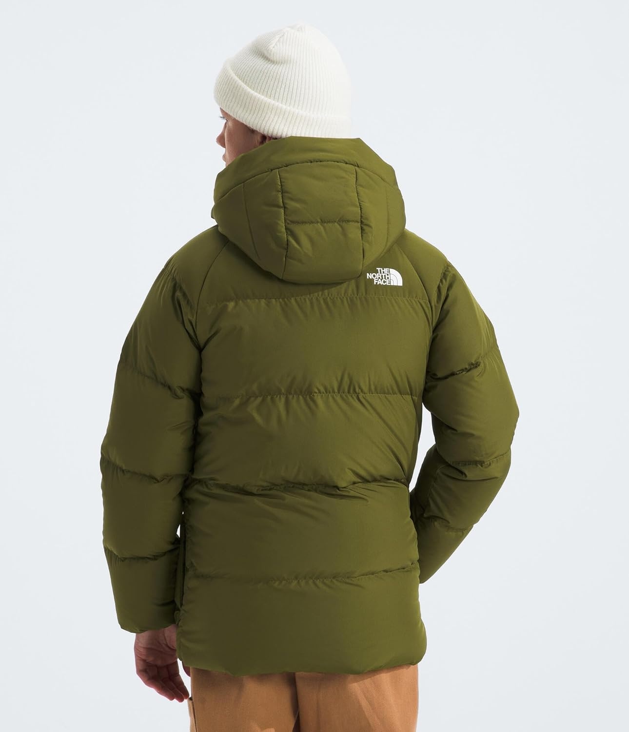 image:imageTHE NORTH FACE Kids North Down FleeceLined Short Parka 600 Fill Recycled Waterfowl Down Insulated Water RepellentForest Olive