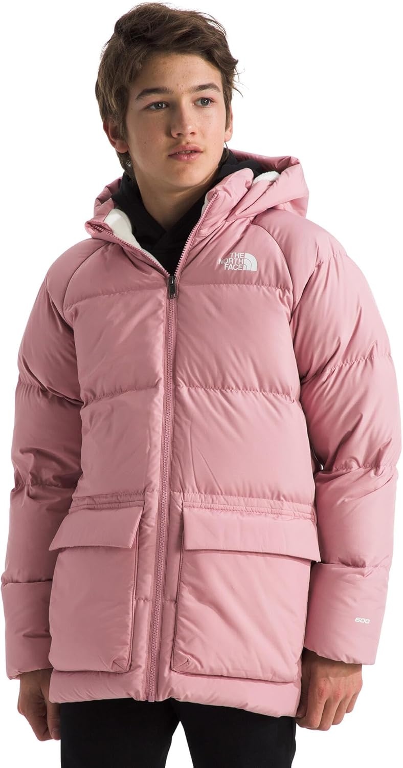 image:imageTHE NORTH FACE Kids North Down FleeceLined Short Parka 600 Fill Recycled Waterfowl Down Insulated Water RepellentMauve