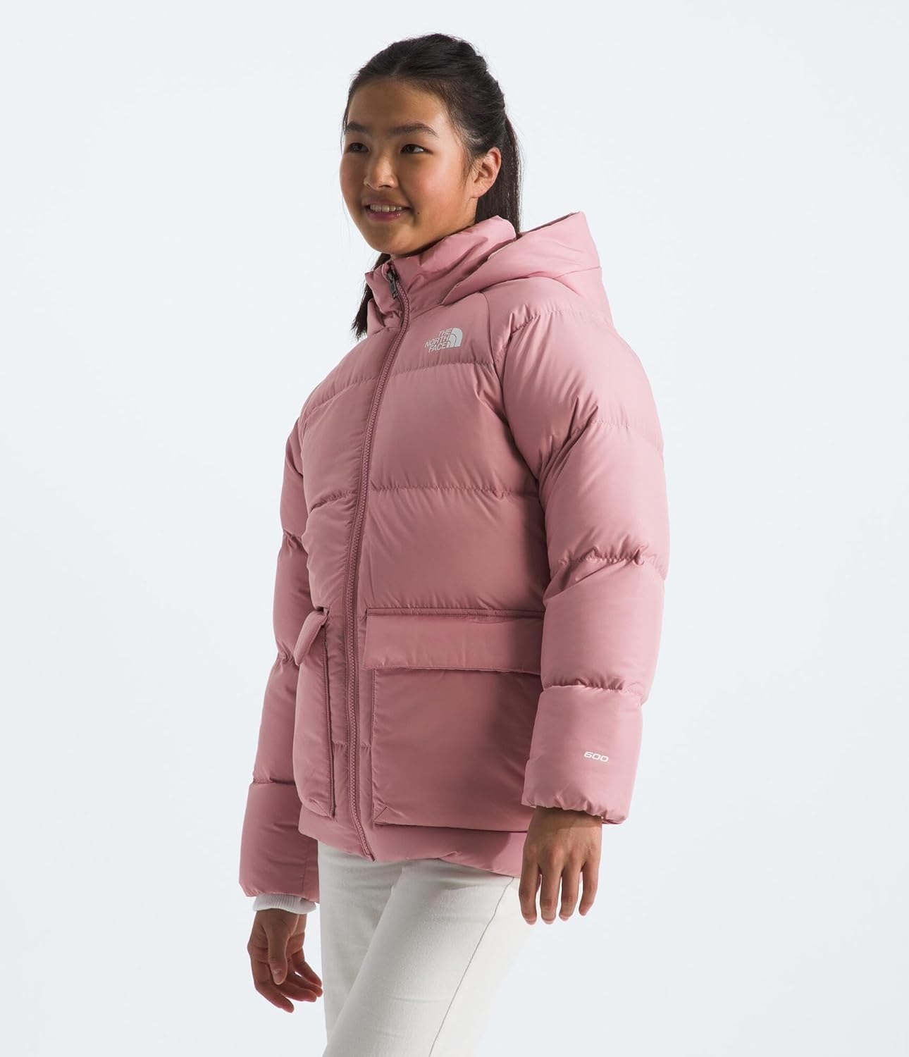 image:imageTHE NORTH FACE Kids North Down FleeceLined Short Parka 600 Fill Recycled Waterfowl Down Insulated Water RepellentMauve