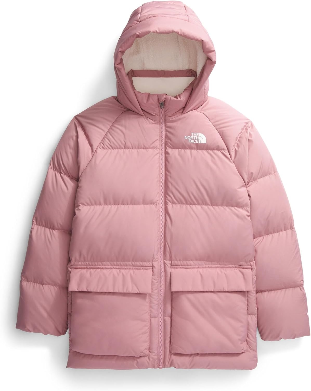 image:imageTHE NORTH FACE Kids North Down FleeceLined Short Parka 600 Fill Recycled Waterfowl Down Insulated Water RepellentMauve