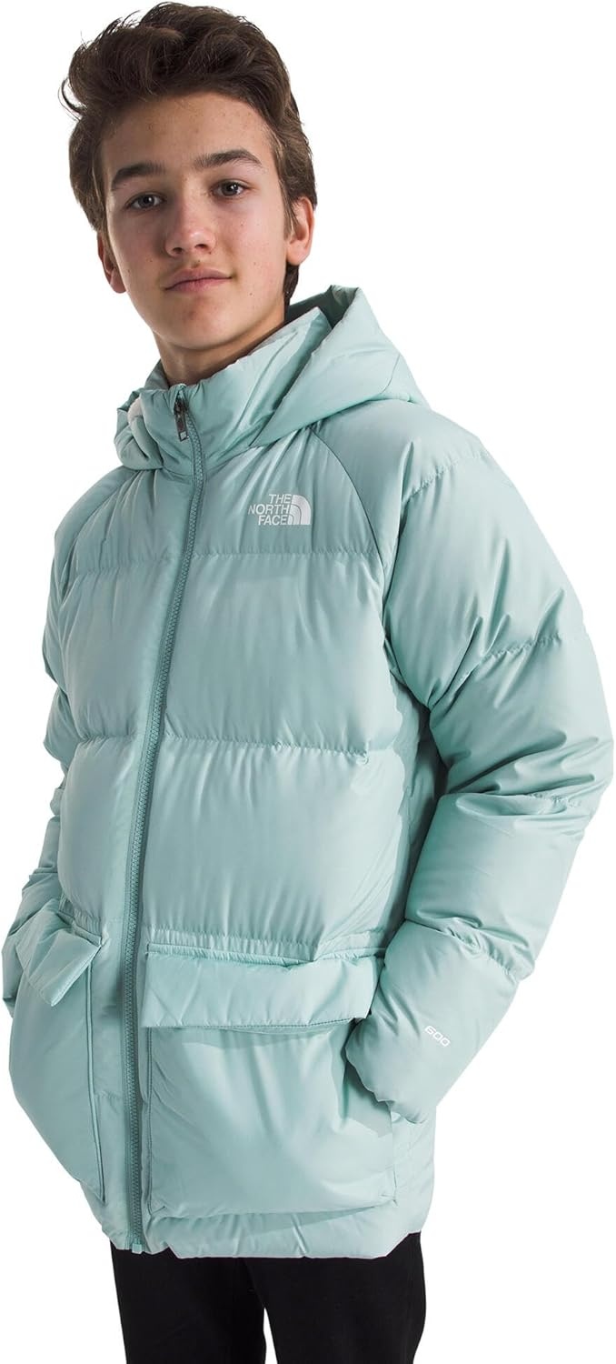 image:imageTHE NORTH FACE Kids North Down FleeceLined Short Parka 600 Fill Recycled Waterfowl Down Insulated Water RepellentMuted Pine
