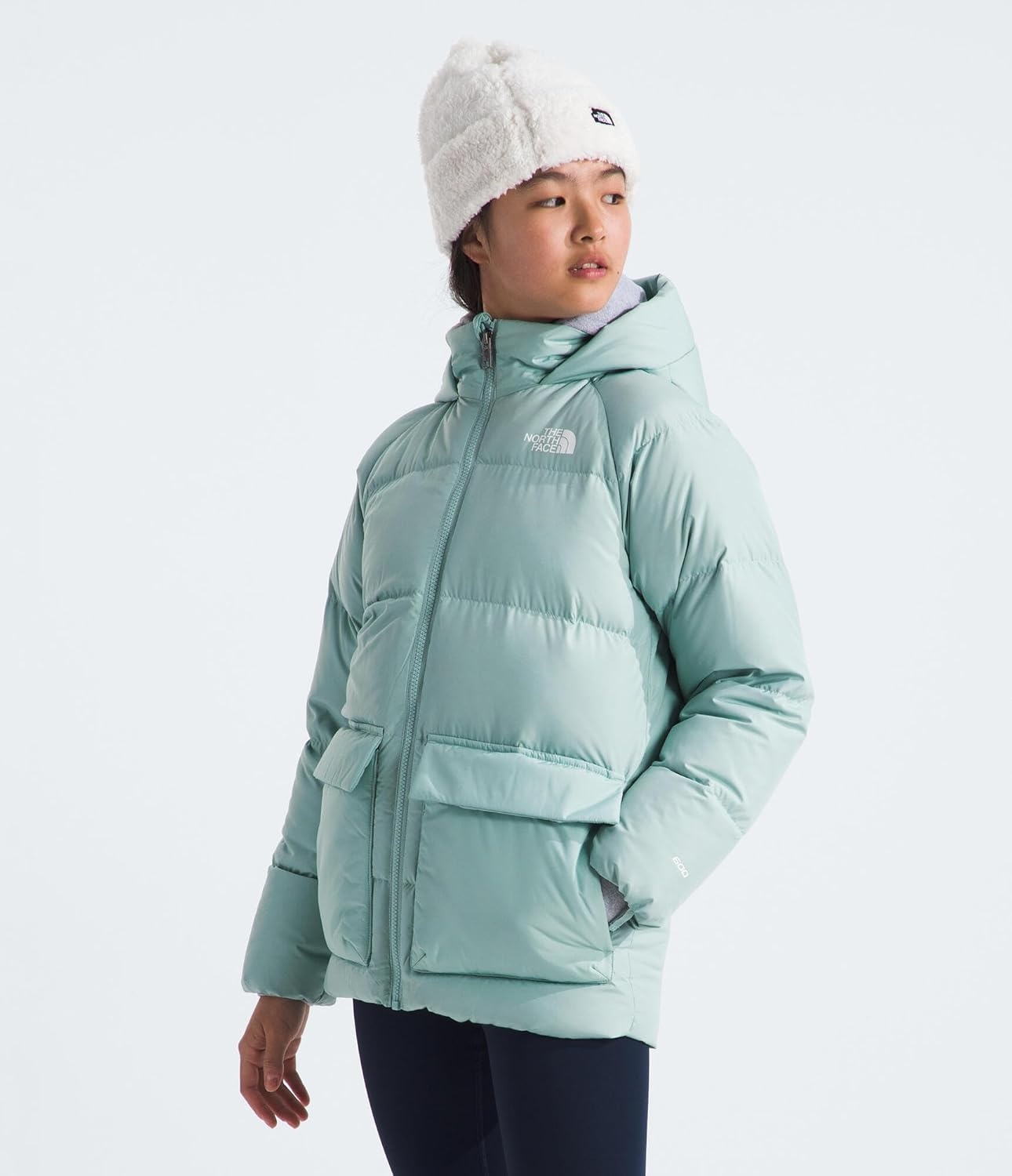 image:imageTHE NORTH FACE Kids North Down FleeceLined Short Parka 600 Fill Recycled Waterfowl Down Insulated Water RepellentMuted Pine