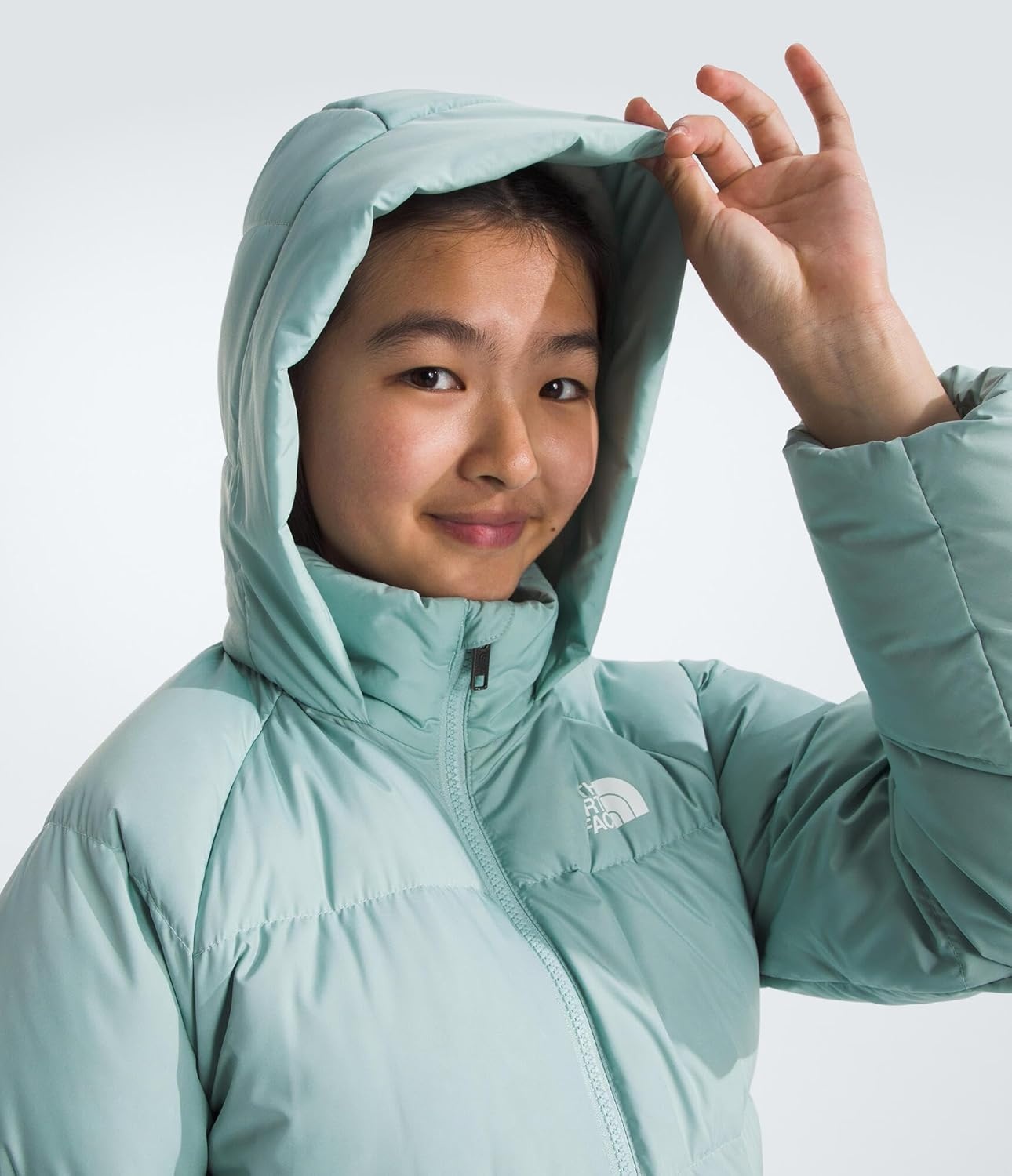 image:imageTHE NORTH FACE Kids North Down FleeceLined Short Parka 600 Fill Recycled Waterfowl Down Insulated Water RepellentMuted Pine