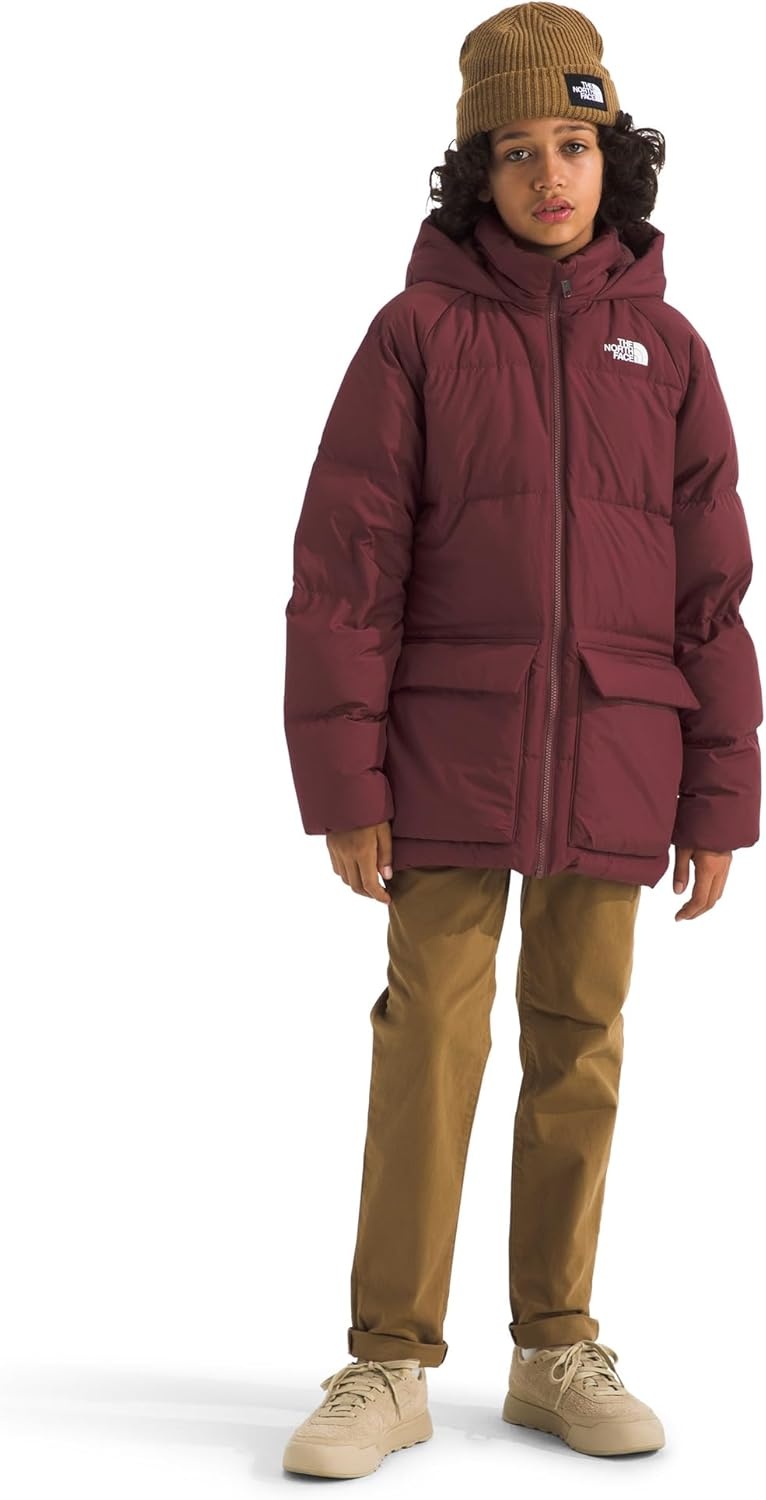 image:imageTHE NORTH FACE Kids North Down FleeceLined Short Parka 600 Fill Recycled Waterfowl Down Insulated Water RepellentSumac