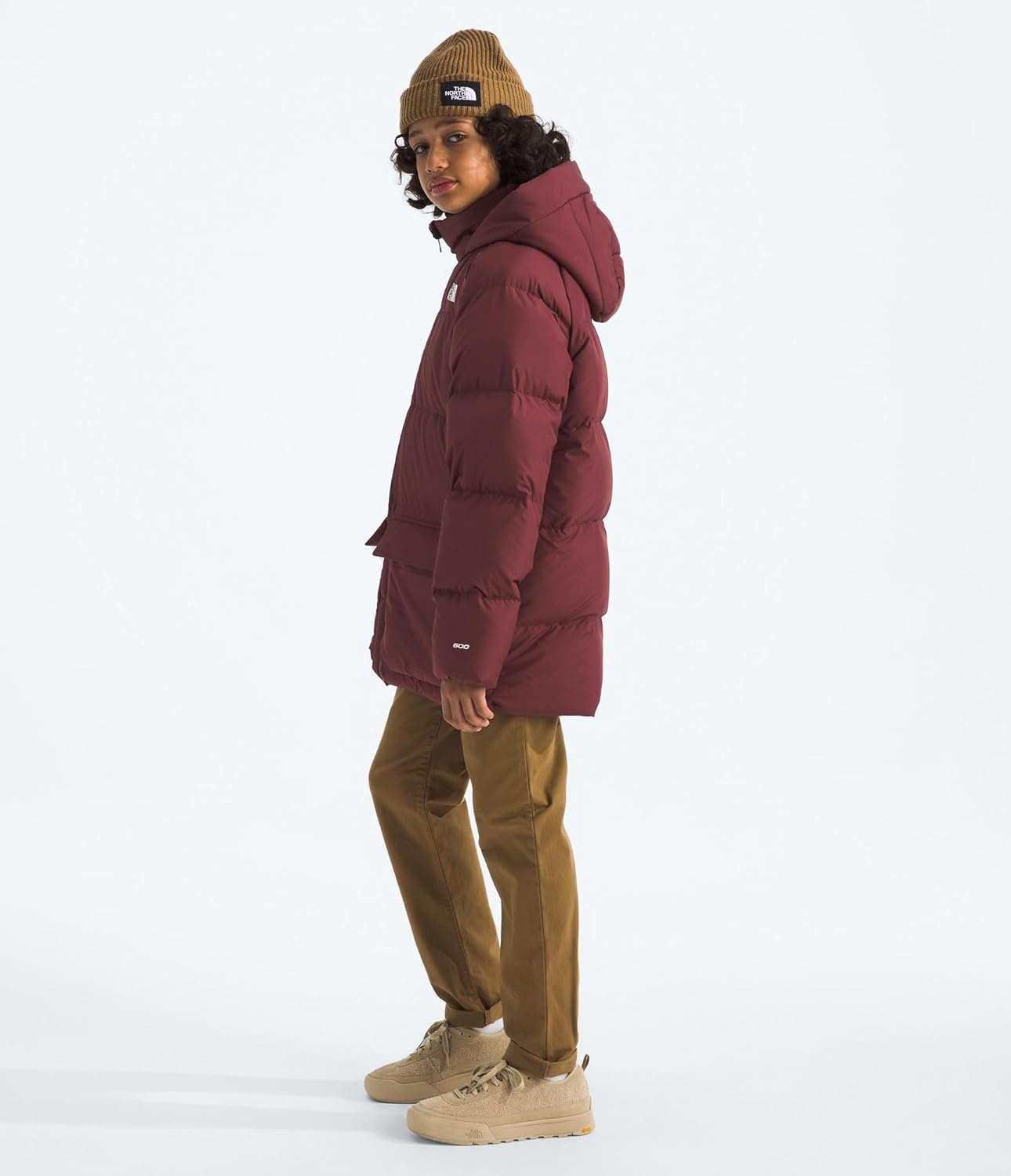 image:imageTHE NORTH FACE Kids North Down FleeceLined Short Parka 600 Fill Recycled Waterfowl Down Insulated Water RepellentSumac