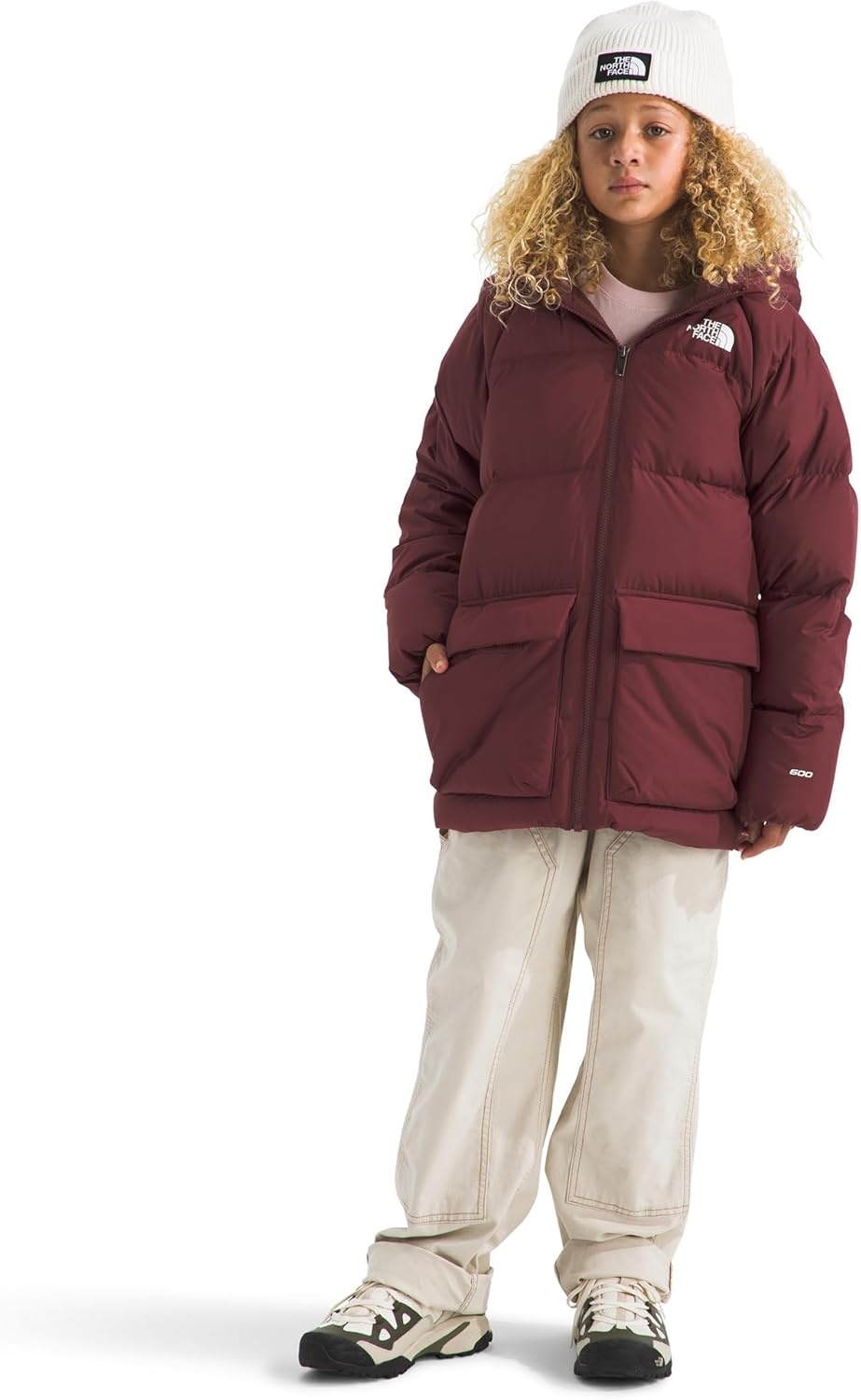 image:imageTHE NORTH FACE Kids North Down FleeceLined Short Parka 600 Fill Recycled Waterfowl Down Insulated Water RepellentSumac