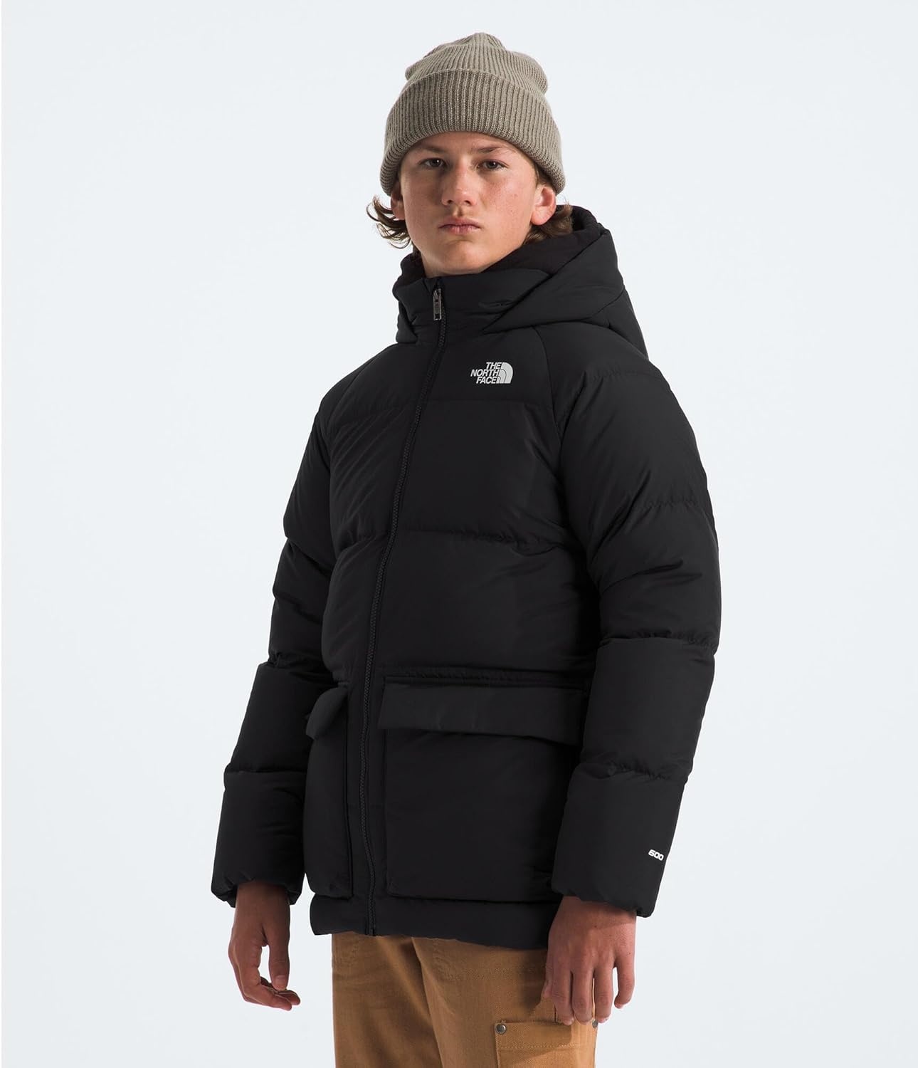 image:imageTHE NORTH FACE Kids North Down FleeceLined Short Parka 600 Fill Recycled Waterfowl Down Insulated Water RepellentTnf Black
