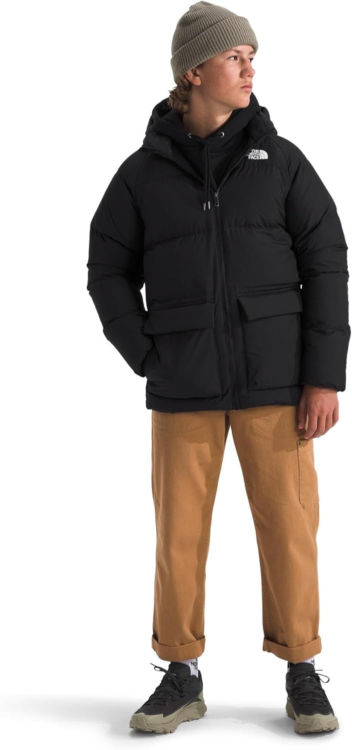 image:imageTHE NORTH FACE Kids North Down FleeceLined Short Parka 600 Fill Recycled Waterfowl Down Insulated Water RepellentTnf Black